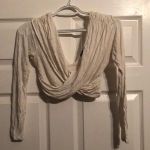 Cute Longsleeve White Crop Top